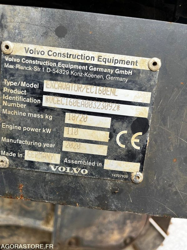 PELLE VOLVO EC160 NL - 2020 / 4950 HEURES - Экскаватор: фото 5 PELLE VOLVO EC160 NL - 2020 / 4950 HEURES - Экскаватор: фото 5