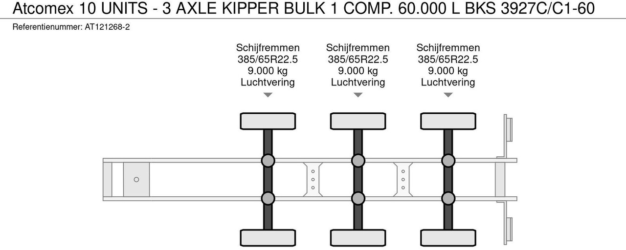 Atcomex 10 UNITS - 3 AXLE KIPPER BULK 1 COMP. 60 - Полуприцеп цистерна для сыпучих грузов: фото 5 Atcomex 10 UNITS - 3 AXLE KIPPER BULK 1 COMP. 60 - Полуприцеп цистерна для сыпучих грузов: фото 5