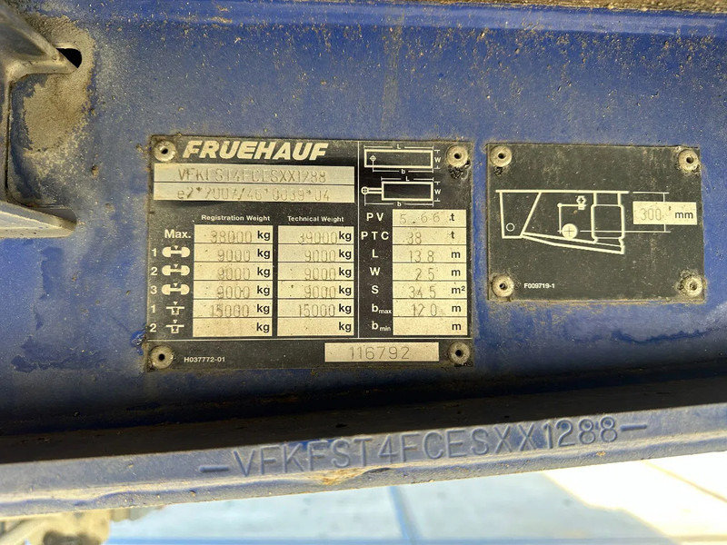 Полуприцеп бортовой/ Платформа Fruehauf MET HIAB 122E-3 REMOTE CONTROLE, 2014: фото 16