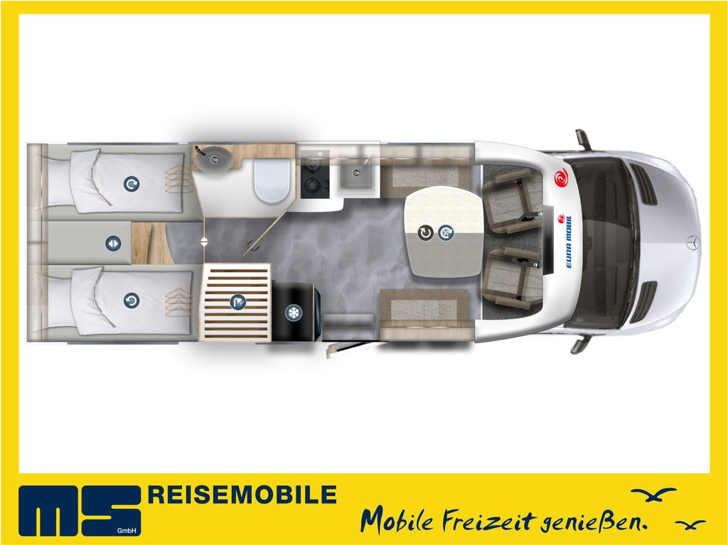 Eura Mobil PROFILA T 726 EF /- MODELL 2025 -/ EINZELBETTEN - Полуинтегрированный автодом: фото 2 Eura Mobil PROFILA T 726 EF /- MODELL 2025 -/ EINZELBETTEN - Полуинтегрированный автодом: фото 2