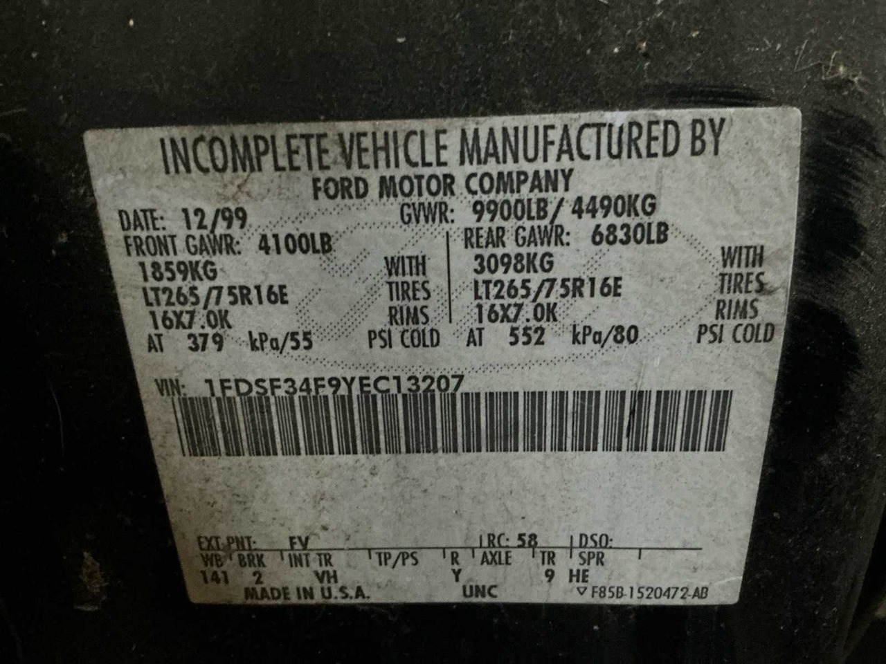 1999 FORD F-350 COMMERCIAL VEHICLE - Лёгкий коммерческий автомобиль: фото 3 1999 FORD F-350 COMMERCIAL VEHICLE - Лёгкий коммерческий автомобиль: фото 3
