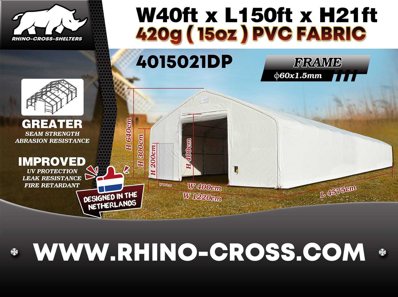 Rhino-Cross-Shelter 4015021DP - 45,75x12,2x6,4 m - Резервуар для хранения: фото 2 Rhino-Cross-Shelter 4015021DP - 45,75x12,2x6,4 m - Резервуар для хранения: фото 2