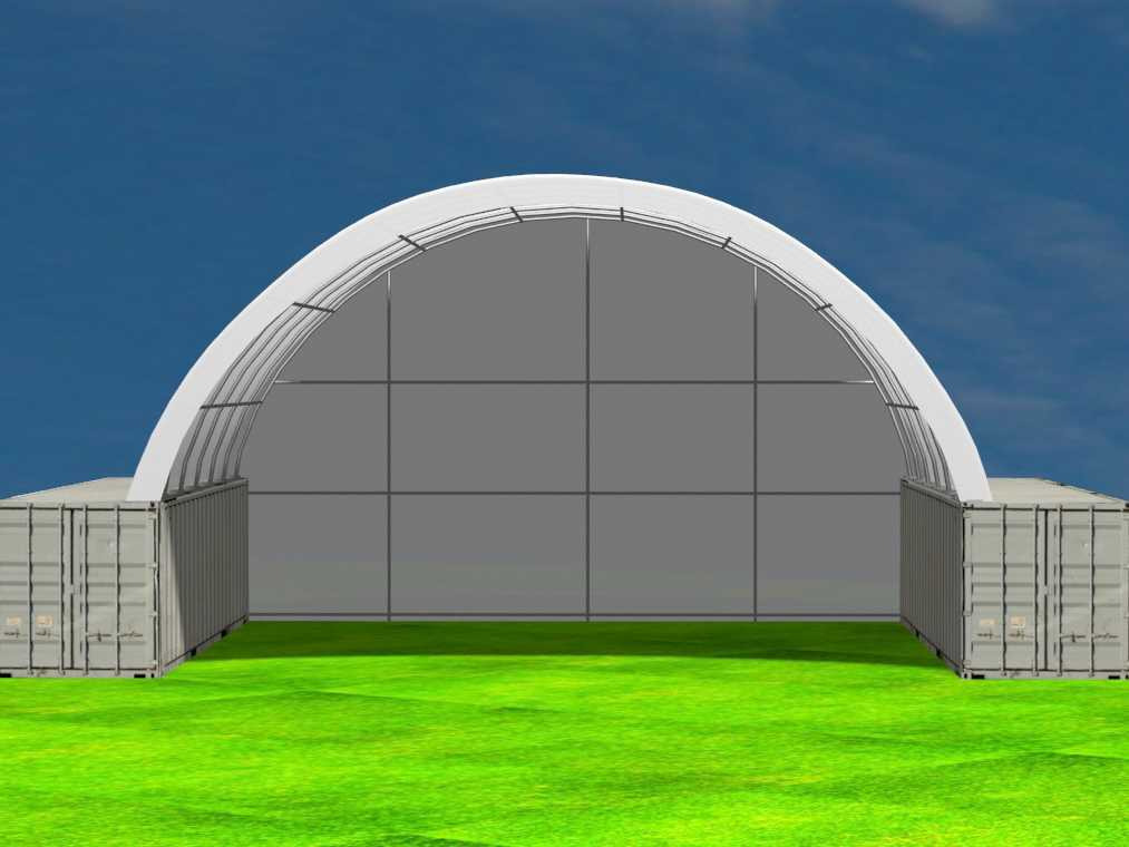Rhino-Cross-Shelter C4040E - 12x12x4,5 m met eind zeil - Резервуар для хранения: фото 2 Rhino-Cross-Shelter C4040E - 12x12x4,5 m met eind zeil - Резервуар для хранения: фото 2