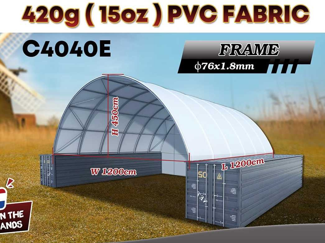 Rhino-Cross-Shelter C4040E - 12x12x4,5 m met eind zeil - Резервуар для хранения: фото 3 Rhino-Cross-Shelter C4040E - 12x12x4,5 m met eind zeil - Резервуар для хранения: фото 3