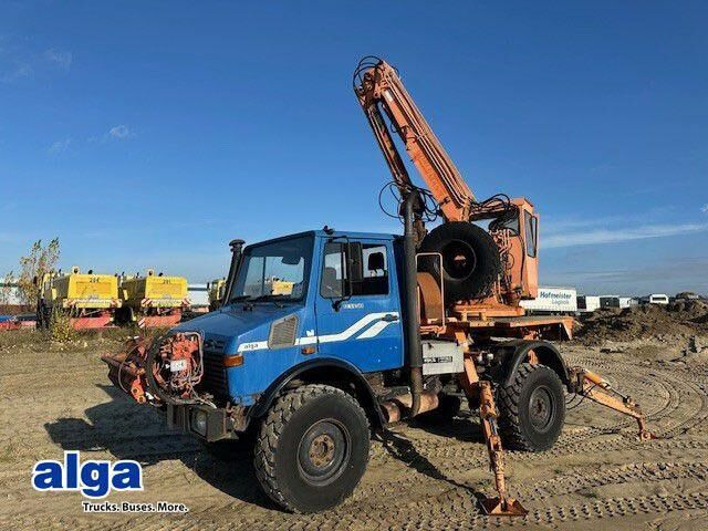 Unimog U 1450 4x4, Zug & Bergwinde, Kran, Greifer, AH - Строительная техника: фото 1 Unimog U 1450 4x4, Zug & Bergwinde, Kran, Greifer, AH - Строительная техника: фото 1