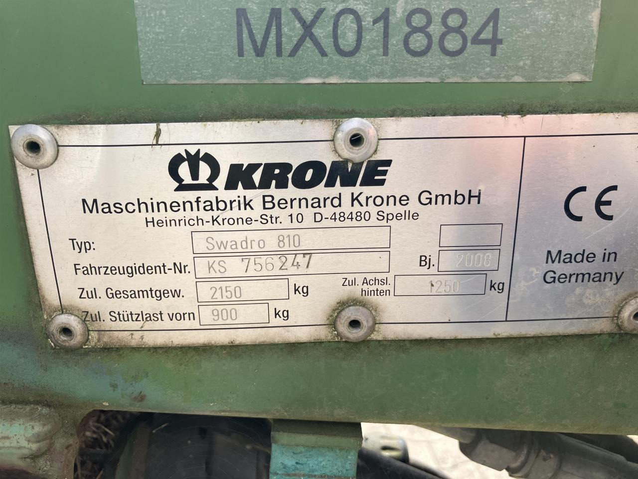 Krone SWADRO 810 - Сеноворошилка: фото 3 Krone SWADRO 810 - Сеноворошилка: фото 3