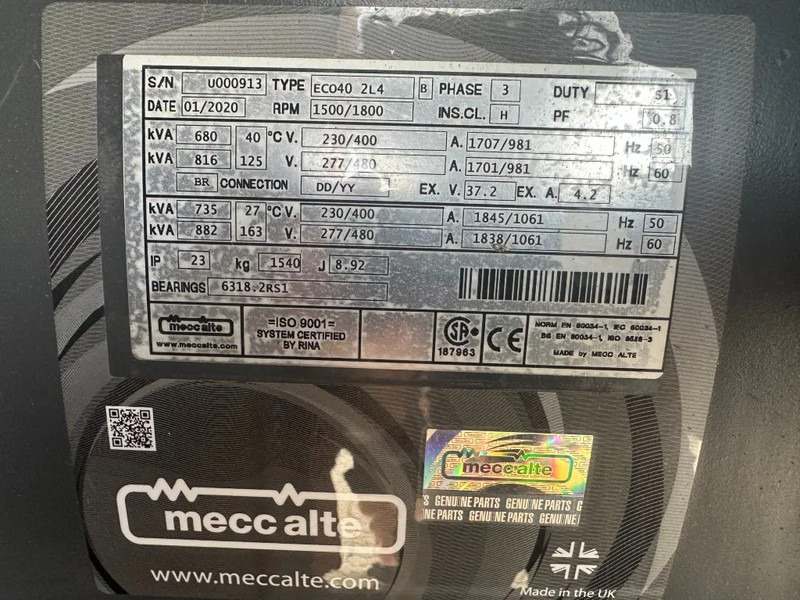 Электрогенератор Doosan Mecc Alte Spa 680 kVA Silent generatorset as New Demo 2021 !: фото 12 Электрогенератор Doosan Mecc Alte Spa 680 kVA Silent generatorset as New Demo 2021 !: фото 12