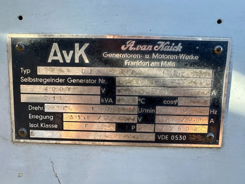 Электрогенератор MAN D 2858 MT AvK 250 kVA Noodstroom generatorset ex Emergency: фото 13 Электрогенератор MAN D 2858 MT AvK 250 kVA Noodstroom generatorset ex Emergency: фото 13
