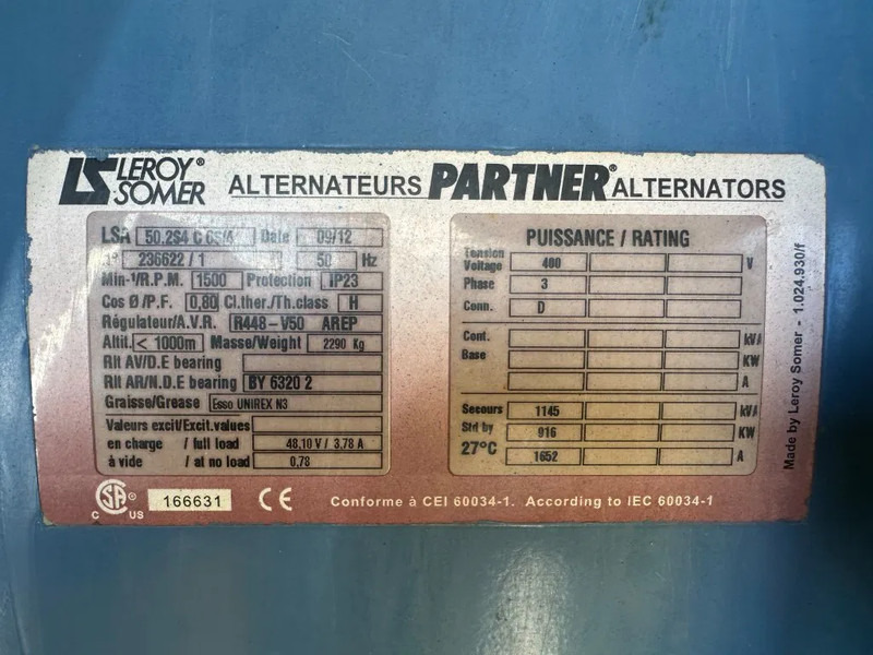 Электрогенератор MTU 16V 2000 Leroy Somer 1125 kVA Silent generatorset: фото 15