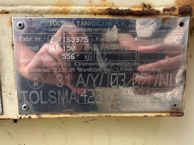 Tolsma Kiwa IBC 1150 liter Dieseltank Milieutank - Резервуар для хранения: фото 3 Tolsma Kiwa IBC 1150 liter Dieseltank Milieutank - Резервуар для хранения: фото 3