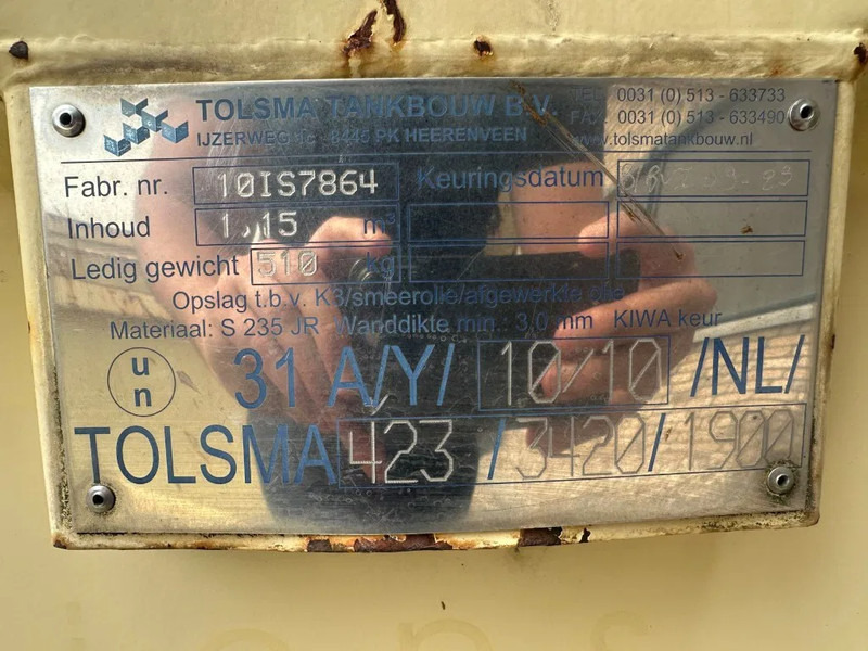 Tolsma Kiwa IBC 1150 liter Dieseltank Milieutank - Резервуар для хранения: фото 3 Tolsma Kiwa IBC 1150 liter Dieseltank Milieutank - Резервуар для хранения: фото 3