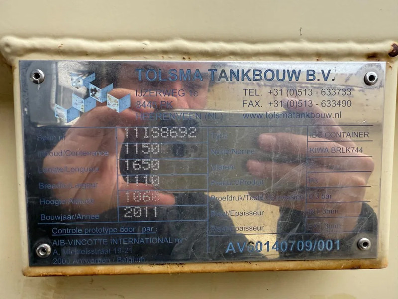 Tolsma Kiwa IBC 1150 liter Dieseltank Milieutank - Морской контейнер: фото 4 Tolsma Kiwa IBC 1150 liter Dieseltank Milieutank - Морской контейнер: фото 4