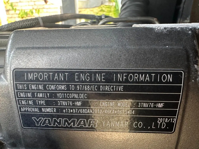 Yanmar 3TNV76-HMF 20 kW / 27 PK Diesel Motor 2020 - Двигатель для Погрузочно-разгрузочной техники: фото 3 Yanmar 3TNV76-HMF 20 kW / 27 PK Diesel Motor 2020 - Двигатель для Погрузочно-разгрузочной техники: фото 3