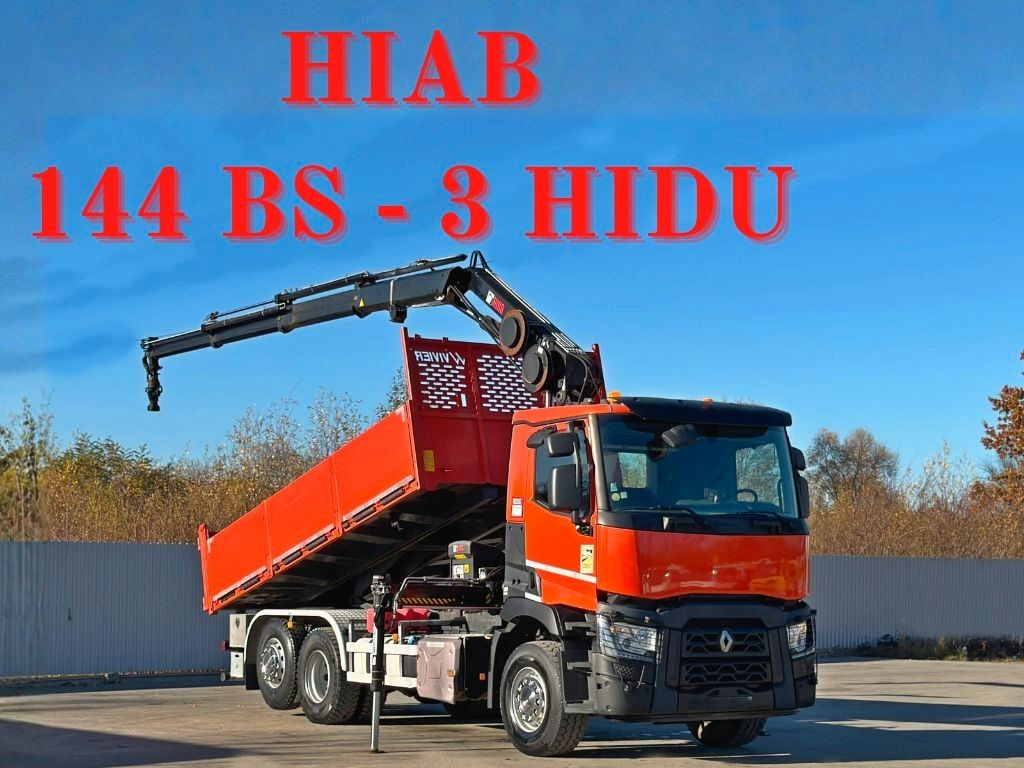 Renault C430 * HIAB 144 BS - 3 HIDUO+ FUNK/ 6x2 - Самосвал, Автоманипулятор: фото 1 Renault C430 * HIAB 144 BS - 3 HIDUO+ FUNK/ 6x2 - Самосвал, Автоманипулятор: фото 1