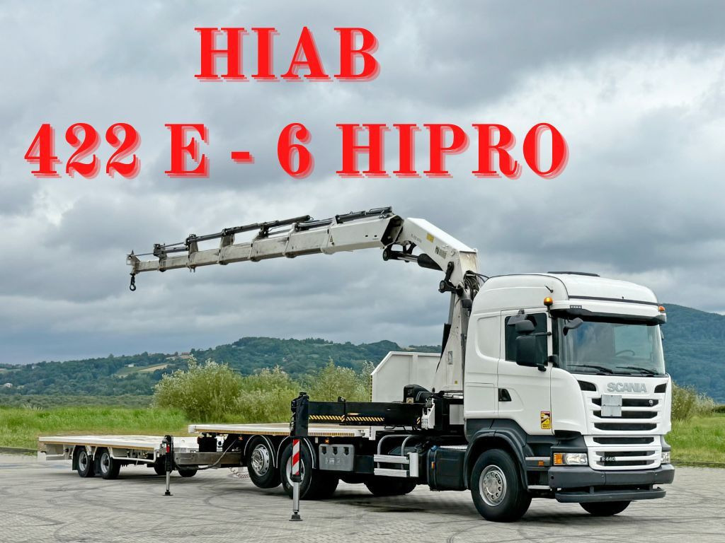 Scania R440 * HIAB 422 E-6 HIPRO + FUNK + Anhänger! 6x4 - Автоманипулятор: фото 1 Scania R440 * HIAB 422 E-6 HIPRO + FUNK + Anhänger! 6x4 - Автоманипулятор: фото 1