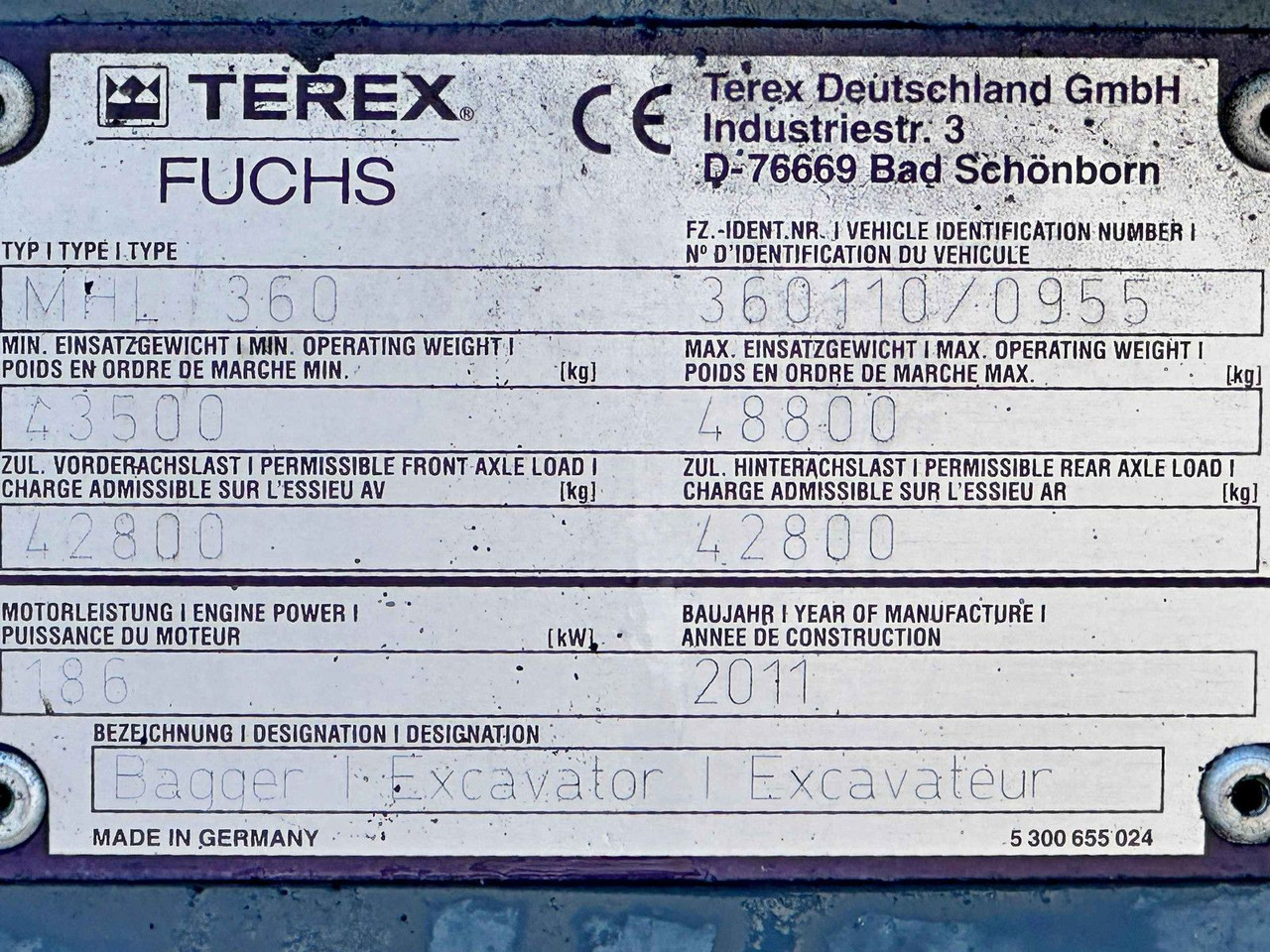 Terex FUCHS MHL 360 * Umschlagbagger * TOP в лизинг Terex FUCHS MHL 360 * Umschlagbagger * TOP: фото 12