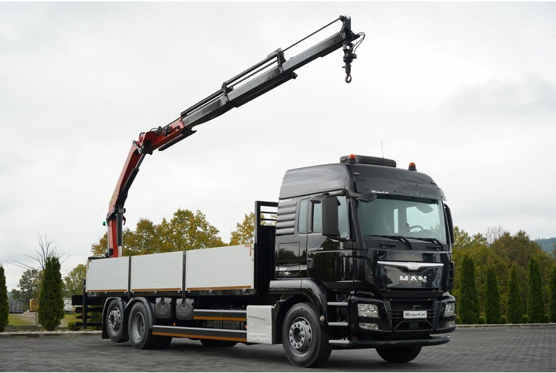 MAN TGS 26.440 / 6X2 / SKRZYNIOWY 7,5 M / OŚ PODNOSZONA + HDS PALFI - Грузовик бортовой/ Платформа, Автоманипулятор: фото 2 MAN TGS 26.440 / 6X2 / SKRZYNIOWY 7,5 M / OŚ PODNOSZONA + HDS PALFI - Грузовик бортовой/ Платформа, Автоманипулятор: фото 2