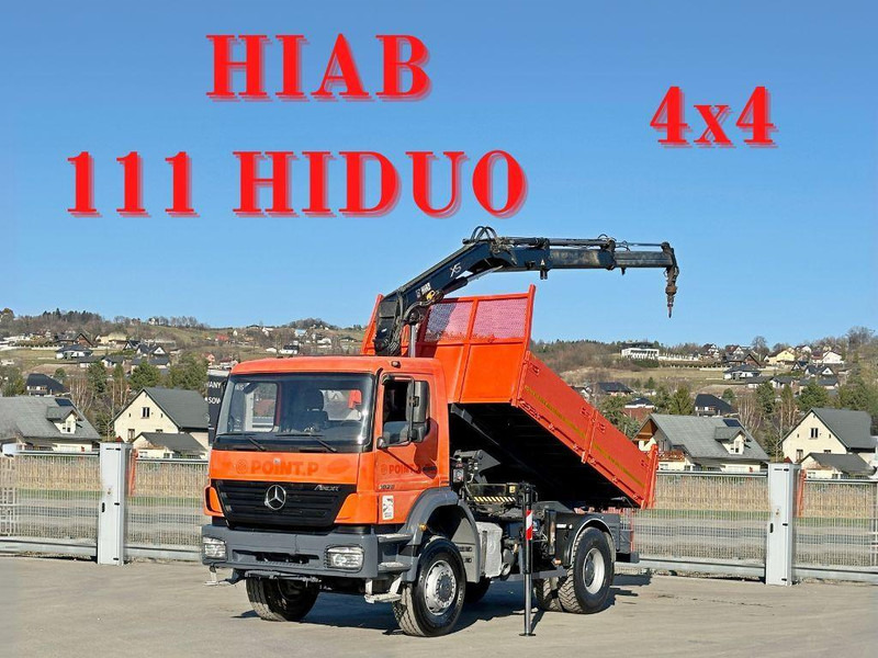 Mercedes-Benz AXOR 1829 * HIAB 1111 HIDUO + FUNK * TOP * 4x4 - Самосвал, Автоманипулятор: фото 1 Mercedes-Benz AXOR 1829 * HIAB 1111 HIDUO + FUNK * TOP * 4x4 - Самосвал, Автоманипулятор: фото 1