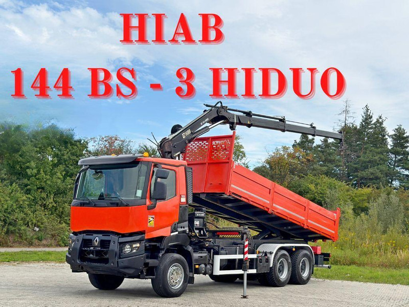 Renault K 380 * HIAB 144 BS - 3 HIDUO + FUNK * 6x4 * TOP - Самосвал, Автоманипулятор: фото 1 Renault K 380 * HIAB 144 BS - 3 HIDUO + FUNK * 6x4 * TOP - Самосвал, Автоманипулятор: фото 1