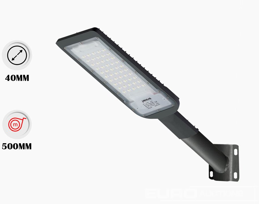Unused 5 x Sturdy 50 cm wall bracket for street lighting - Made from durable metal with a grey finish - Diameter Ø40 mm, mounting dimensions Ø40 mm x 500 mm - Suitable for 30W and 50W fixtures - Строительное оборудование: фото 1 Unused 5 x Sturdy 50 cm wall bracket for street lighting - Made from durable metal with a grey finish - Diameter Ø40 mm, mounting dimensions Ø40 mm x 500 mm - Suitable for 30W and 50W fixtures - Строительное оборудование: фото 1