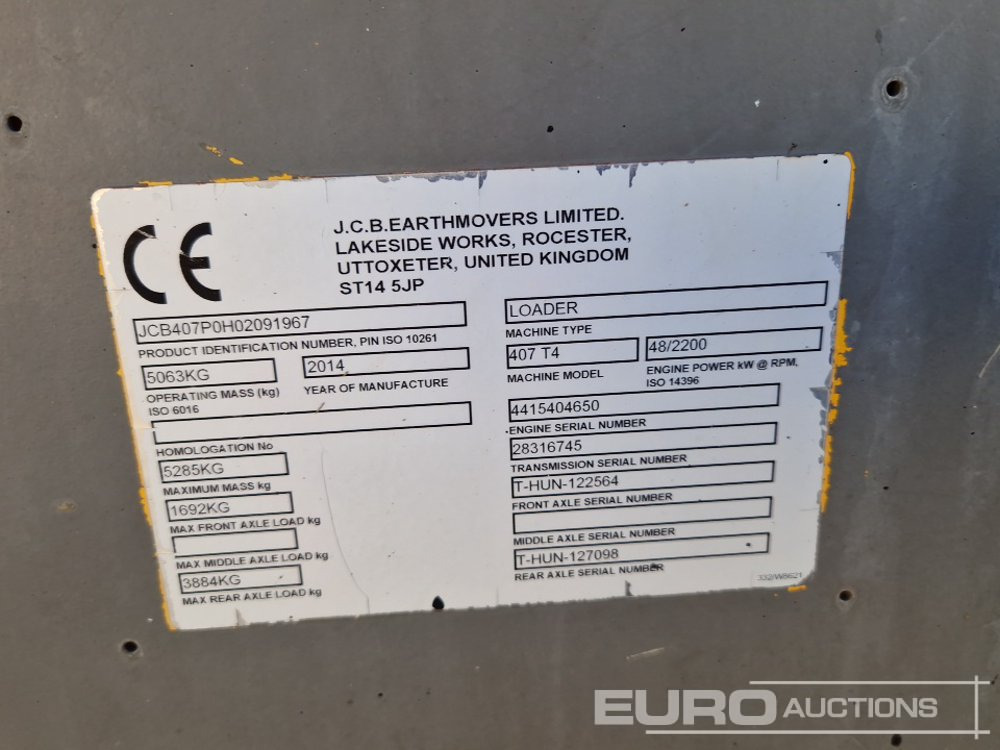 Колёсный погрузчик 2014 JCB 406: фото 33