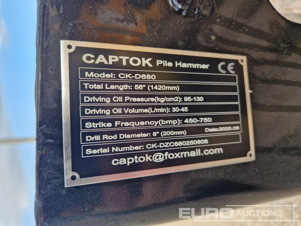 Unused 2025 Captok CK-D680 - Гидромолот для Мини-погрузчиков с бортовым поворотом: фото 5 Unused 2025 Captok CK-D680 - Гидромолот для Мини-погрузчиков с бортовым поворотом: фото 5