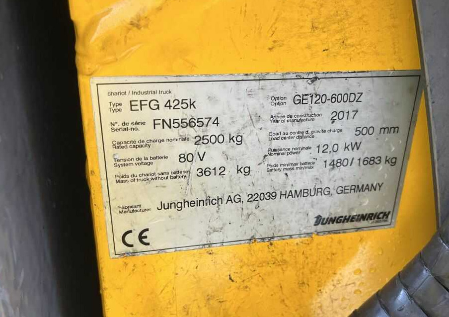 Jungheinrich EFG425k - Электропогрузчик: фото 4 Jungheinrich EFG425k - Электропогрузчик: фото 4