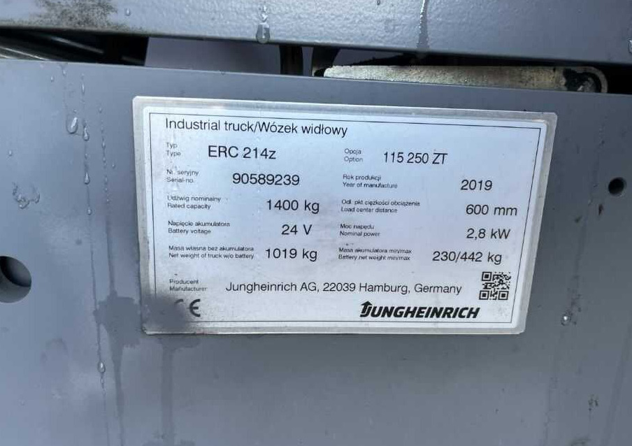 Jungheinrich ERC214z - Штабелер: фото 4 Jungheinrich ERC214z - Штабелер: фото 4