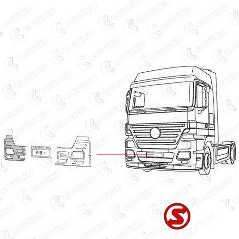 Mercedes-Benz Bumper actros 2 - 3 mega rechts - Бампер для Грузовиков: фото 2 Mercedes-Benz Bumper actros 2 - 3 mega rechts - Бампер для Грузовиков: фото 2