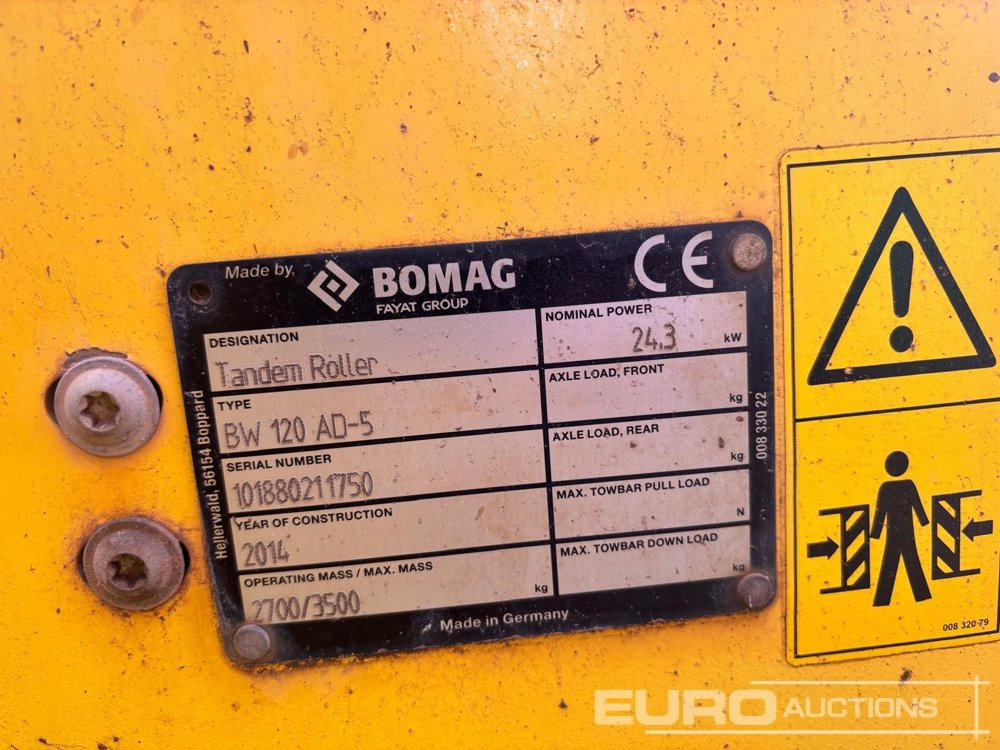 2014 Bomag BW120AD-5 - Каток: фото 5 2014 Bomag BW120AD-5 - Каток: фото 5