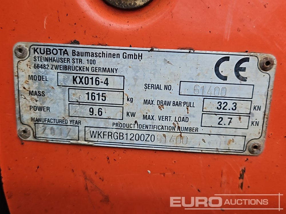 Мини-экскаватор 2017 Kubota KX016-4: фото 45