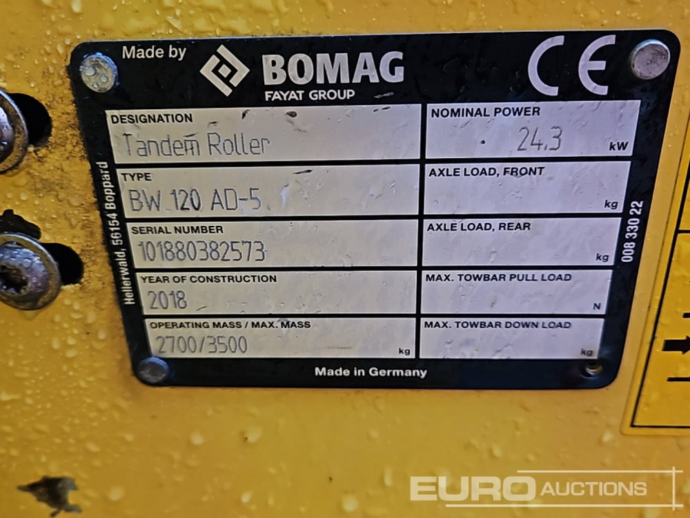 Каток 2018 Bomag BW120AD-5: фото 36
