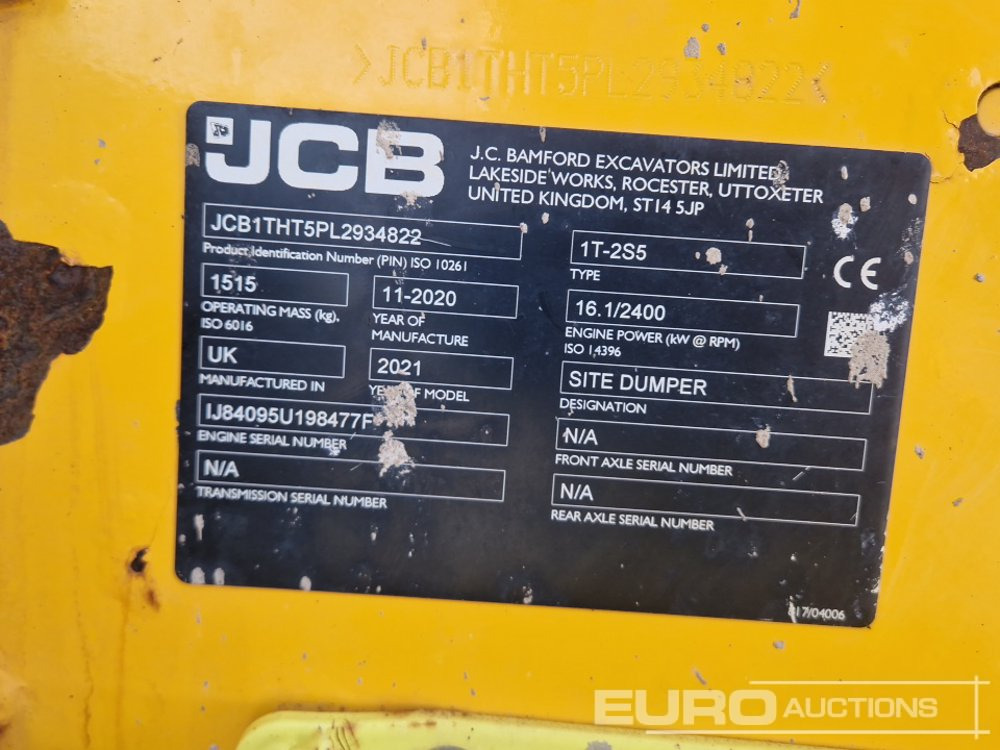 Мини-самосвал 2020 JCB 1T-2: фото 39