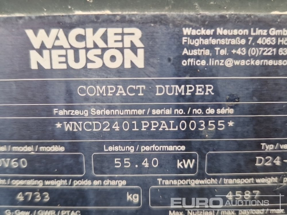Мини-самосвал 2020 Wacker Neuson DV60: фото 42