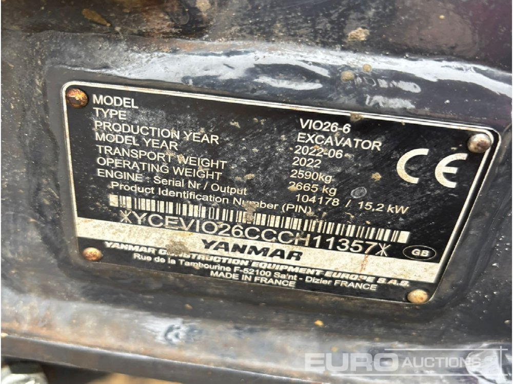 2022 Yanmar ViO26-6 - Мини-экскаватор: фото 3 2022 Yanmar ViO26-6 - Мини-экскаватор: фото 3