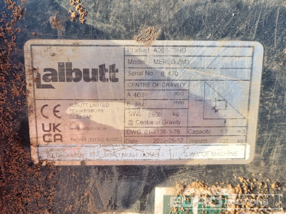 Ковш Albutt 90" Loading Bucket to suit Telehandler: фото 13