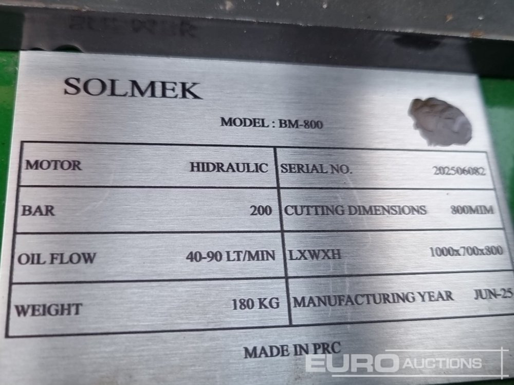 Навесное оборудование для Экскаваторов 2025 Solmek BM-800: фото 26