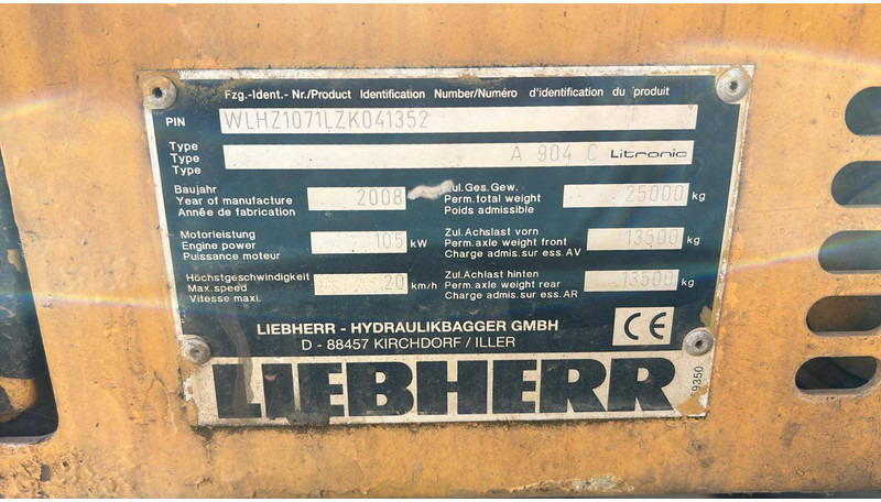 Liebherr A 904 C - Колёсный экскаватор: фото 5 Liebherr A 904 C - Колёсный экскаватор: фото 5