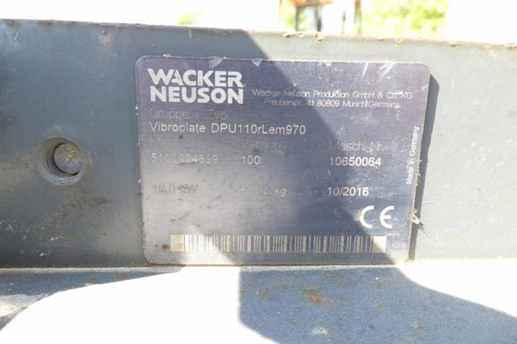 Wacker Neuson SE Rüttelplatte DPU 110rLem970 Baumaschine inkl. Fernbedienung - Виброплита: фото 4 Wacker Neuson SE Rüttelplatte DPU 110rLem970 Baumaschine inkl. Fernbedienung - Виброплита: фото 4